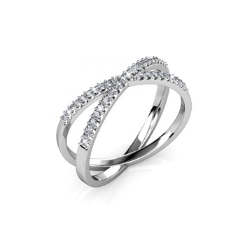 Bague X - Argenté et Cristal