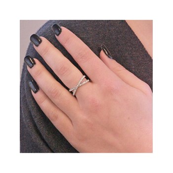 Bague X - Argenté et Cristal