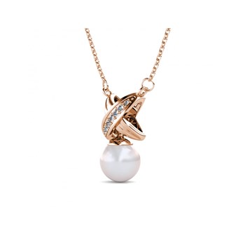 Collier Chris Pearl - Or Rosé et Cristal