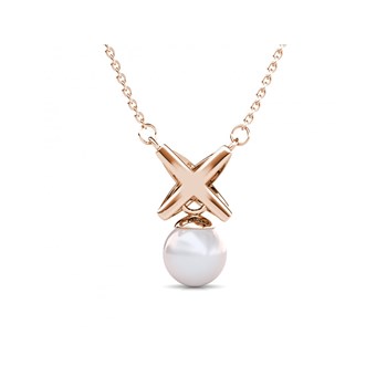 Collier Chris Pearl - Or Rosé et Cristal