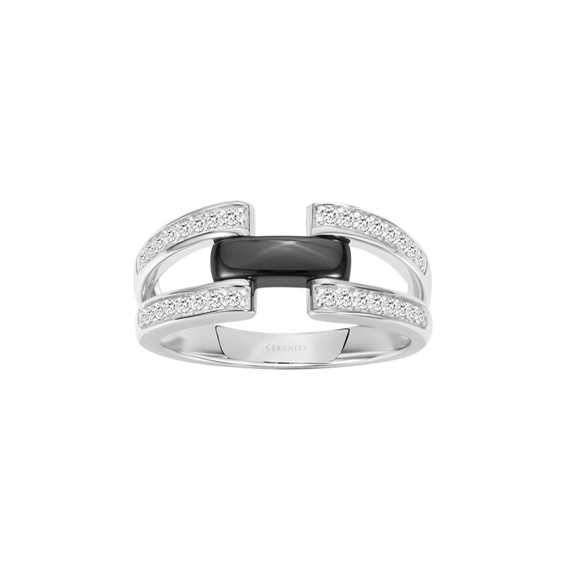 Bague Harper en Argent avec oxyde de zirconium blanc