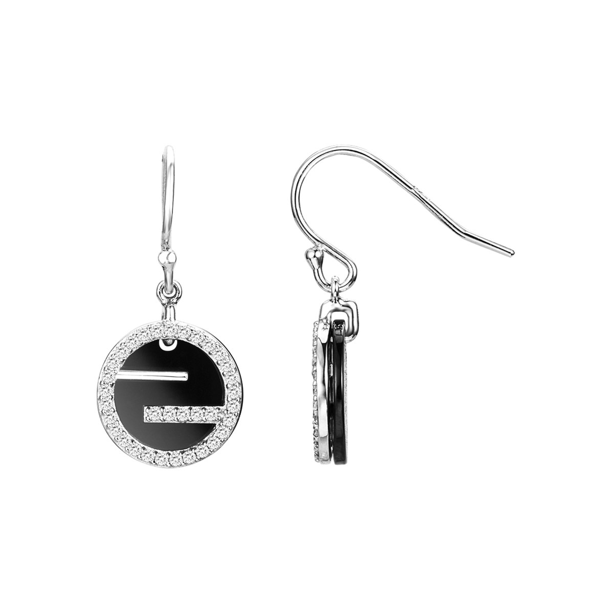Amelia earrings in silver with white zirconium oxide