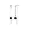 Boucles d'oreilles pendantes Aubrey en Argent avec oxyde de zirconium blanc - vue V1