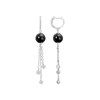 Boucles d'oreilles pendantes Charlotte en Argent avec oxyde de zirconium blanc - vue V1