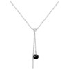 Collier Y Aubrey en Argent avec oxyde de zirconium blanc - vue V1