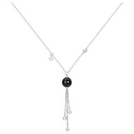 Collier Y Charlotte en Argent avec oxyde de zirconium blanc