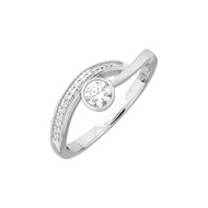 Bague de fiançailles en Argent avec oxyde de zirconium blanc