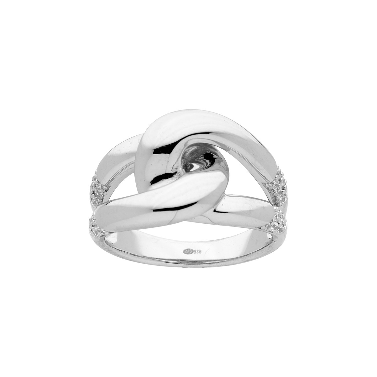 Bague en Argent avec oxyde de zirconium blanc