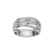 Bague en Argent avec oxyde de zirconium blanc