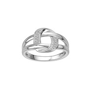 Bague en Argent avec oxyde de zirconium blanc