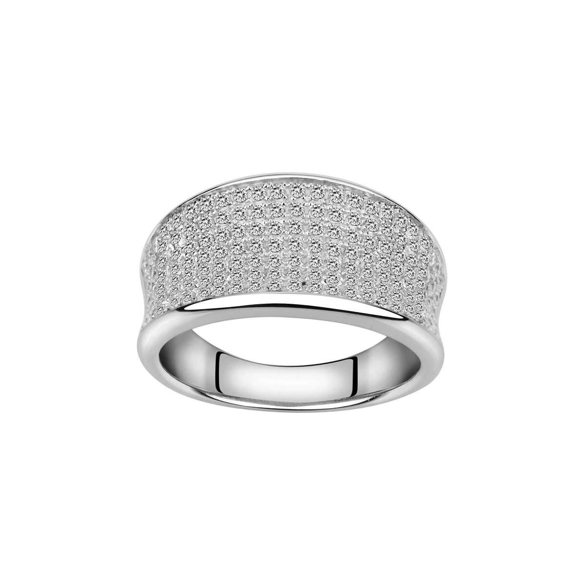 Bague en Argent avec oxyde de zirconium blanc