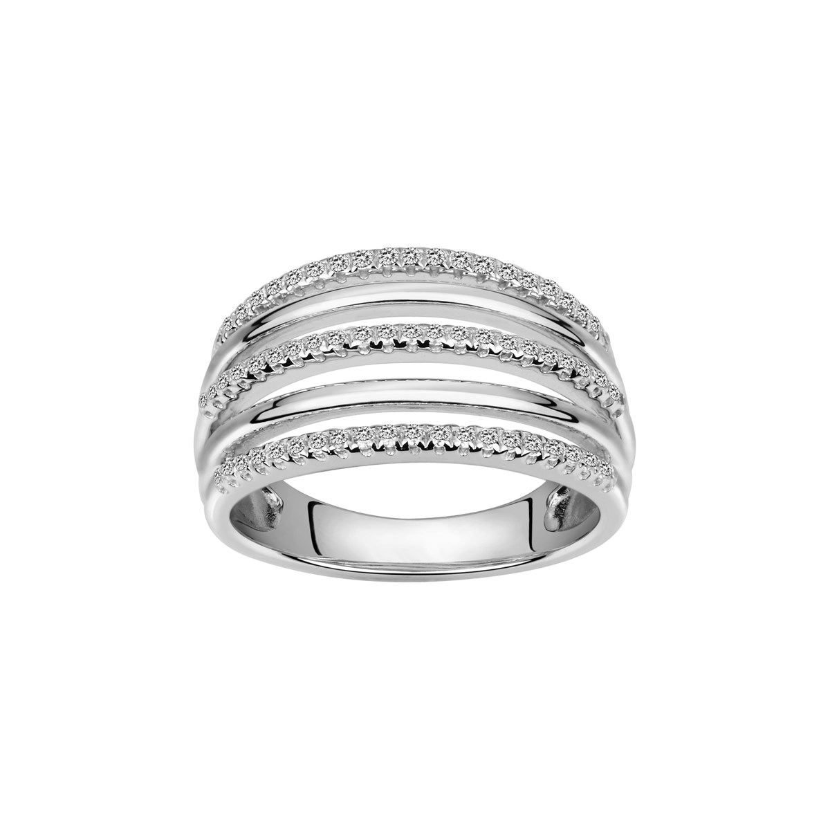 Bague en Argent avec oxyde de zirconium blanc