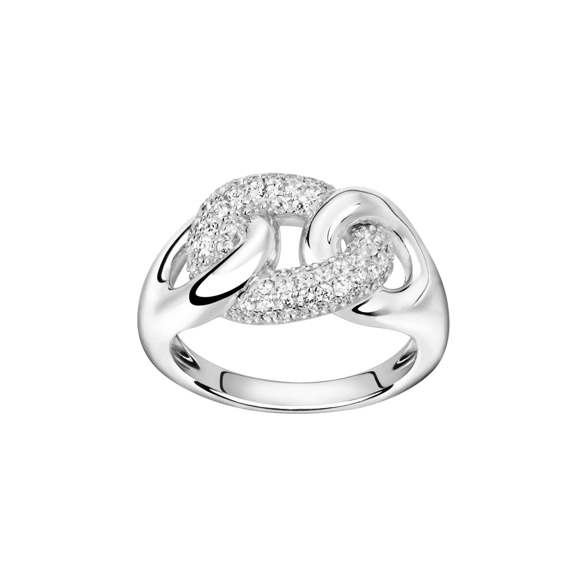 Bague en Argent avec oxyde de zirconium blanc