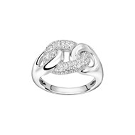 Bague en Argent avec oxyde de zirconium blanc