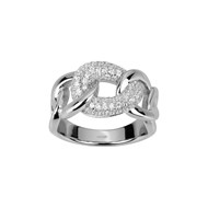 Bague en Argent avec oxyde de zirconium blanc