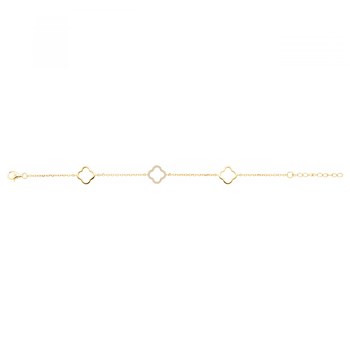 Bracelet souple en Plaqué Or avec oxyde de zirconium blanc