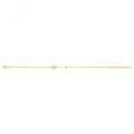 Bracelet souple en Plaqué Or avec oxyde de zirconium blanc