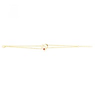 Bracelet en Plaqué Or avec oxyde de zirconium rouge rubis