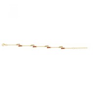 Bracelet en Plaqué Or avec oxyde de zirconium rouge rubis