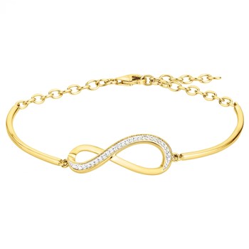 Bracelet en Plaqué Or avec oxyde de zirconium blanc