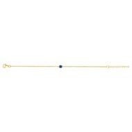 Bracelet souple mono-motif en Plaqué Or avec oxyde de zirconium bleu topaze