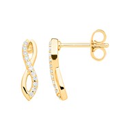 Boucles d'oreilles clous en Plaqué Or avec oxyde de zirconium blanc