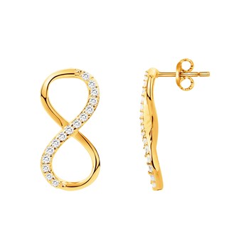 Boucles d'oreilles clous en Plaqué Or avec oxyde de zirconium blanc
