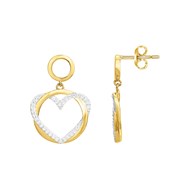 Boucles d'oreilles pendantes en Plaqué Or avec oxyde de zirconium blanc