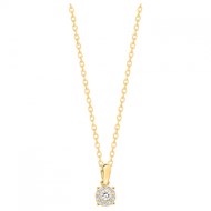 Collier en Plaqué Or avec oxyde de zirconium blanc