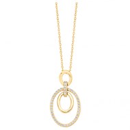 Collier en Plaqué Or avec oxyde de zirconium blanc