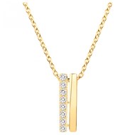 Collier en Plaqué Or avec oxyde de zirconium blanc