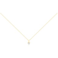 Collier en Plaqué Or avec oxyde de zirconium blanc
