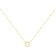 Collier en Plaqué Or avec oxyde de zirconium blanc