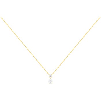 Collier en Plaqué Or avec oxyde de zirconium blanc