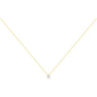 Collier en Plaqué Or avec oxyde de zirconium blanc