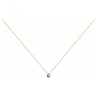 Collier en Plaqué Or avec spinelle bleu topaze