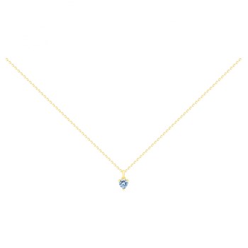 Collier en Plaqué Or avec oxyde de zirconium bleu topaze