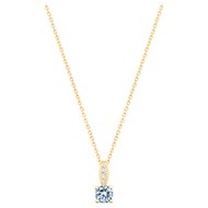 Collier en Plaqué Or avec oxyde de zirconium bleu topaze