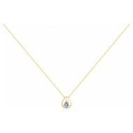 Collier en Plaqué Or avec oxyde de zirconium bleu topaze