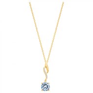 Collier en Plaqué Or avec spinelle bleu topaze