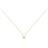 Collier en Plaqué Or avec oxyde de zirconium blanc