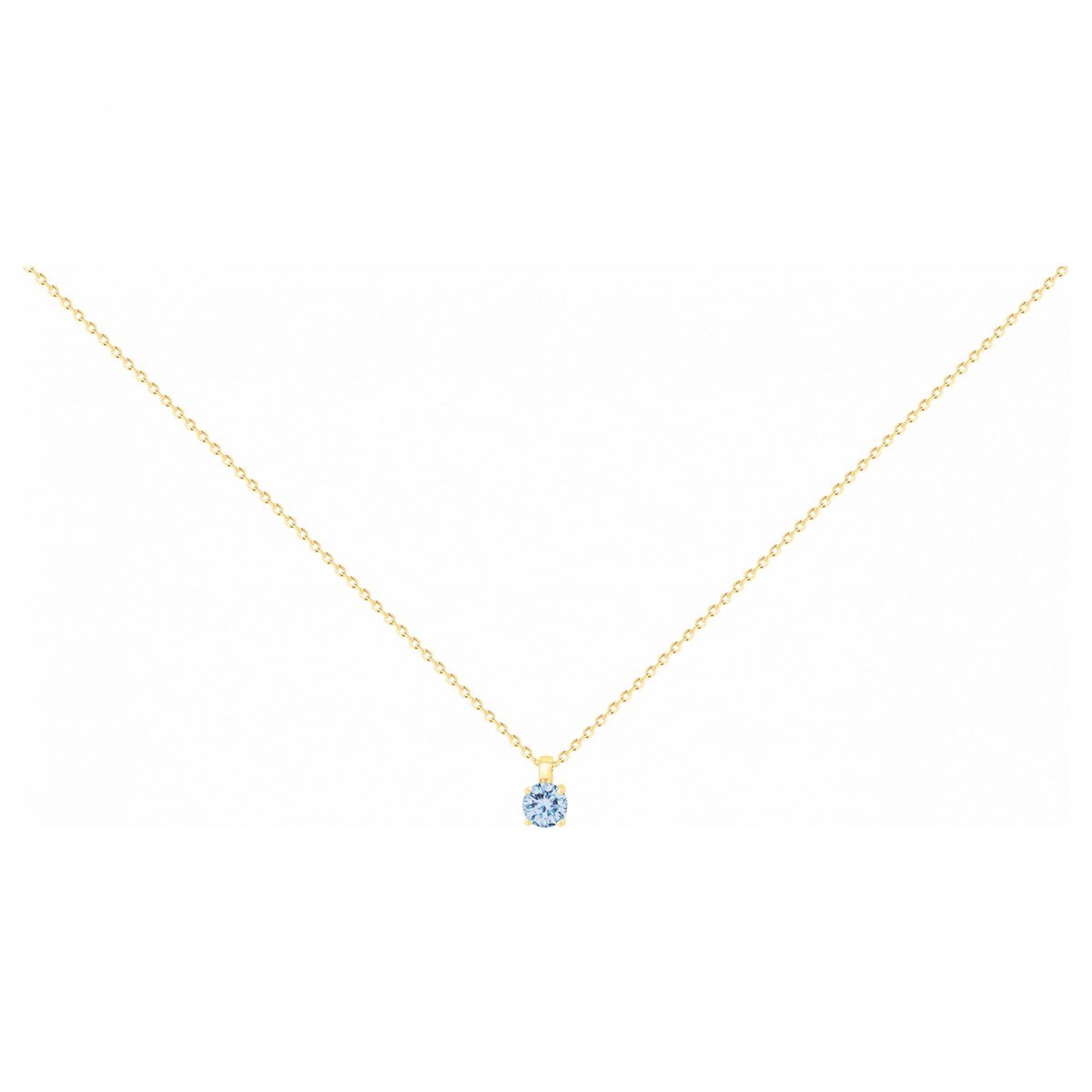 Collier en Plaqué Or avec spinelle bleu topaze