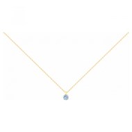 Collier en Plaqué Or avec oxyde de zirconium bleu topaze