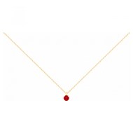 Collier en Plaqué Or avec oxyde de zirconium rouge rubis