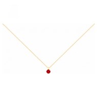 Collier en Plaqué Or avec spinelle rouge rubis