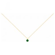 Collier en Plaqué Or avec oxyde de zirconium vert emeraude