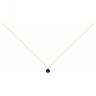 Collier en Plaqué Or avec oxyde de zirconium bleu saphir