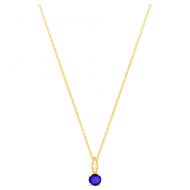 Collier en Plaqué Or avec oxyde de zirconium bleu saphir