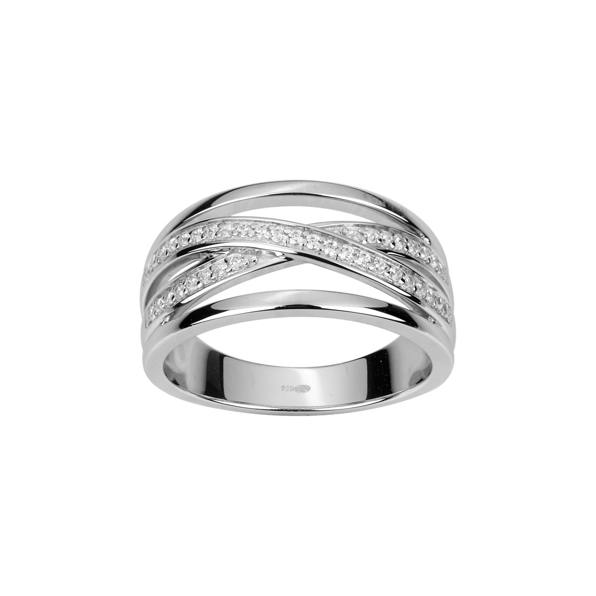 Bague en Argent avec oxyde de zirconium blanc