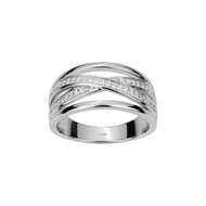 Bague en Argent avec oxyde de zirconium blanc